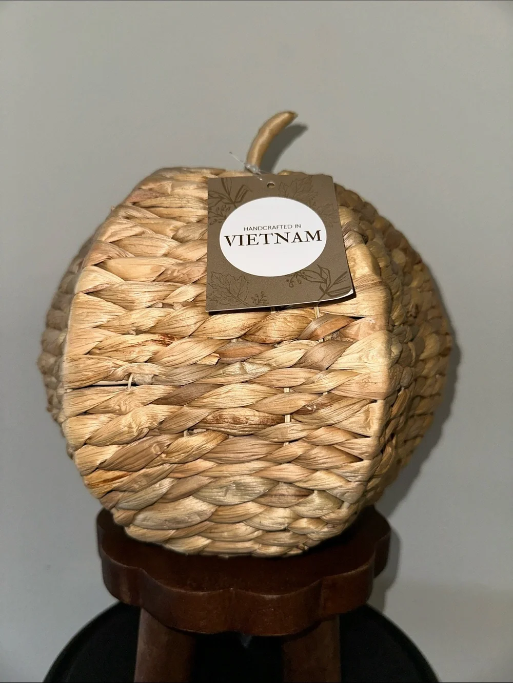 Woven Seagrass Decorative Pumpkin - Natural Straw Color